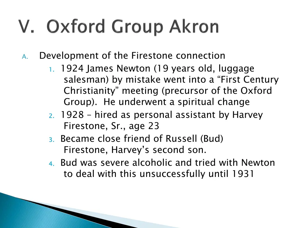 development of the firestone connection