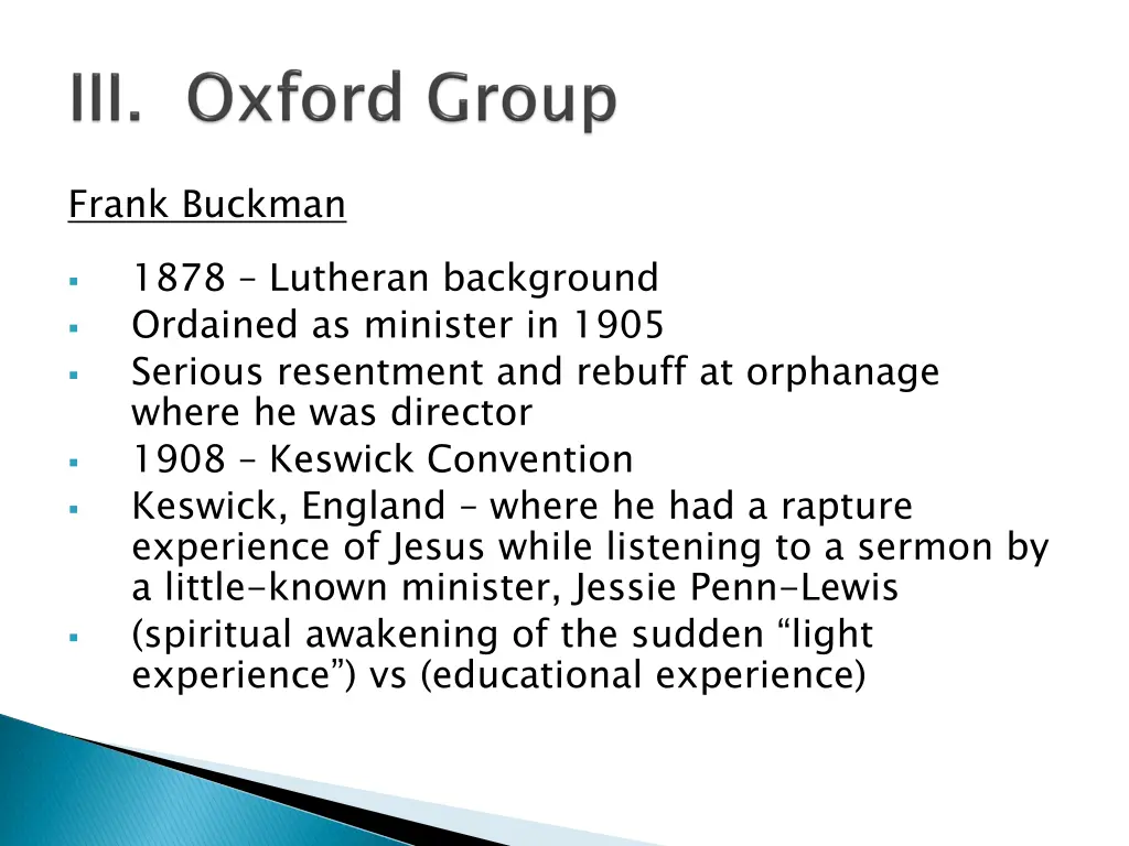 frank buckman 1878 lutheran background ordained