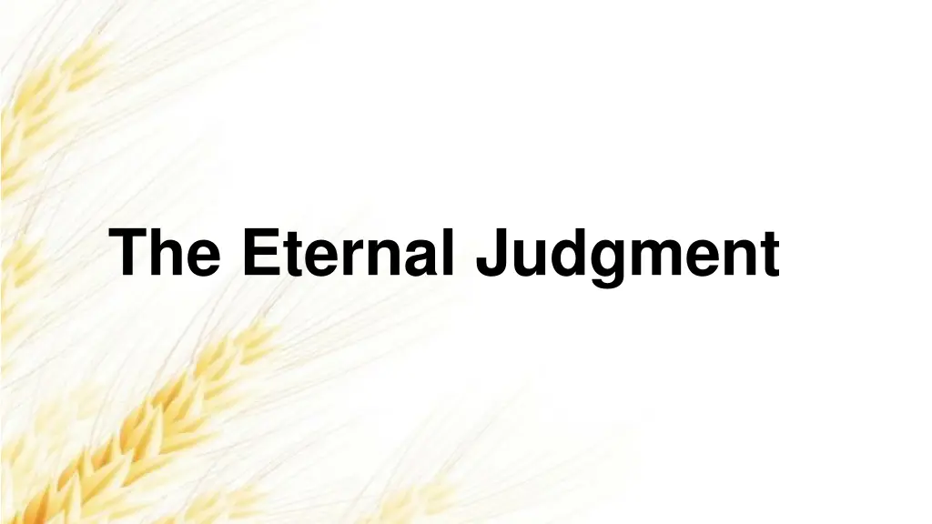 the eternal judgment