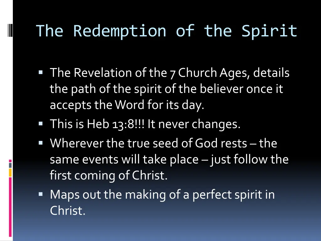 the redemption of the spirit