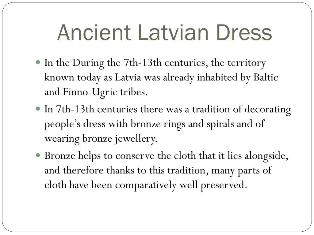 ancient latvian dress