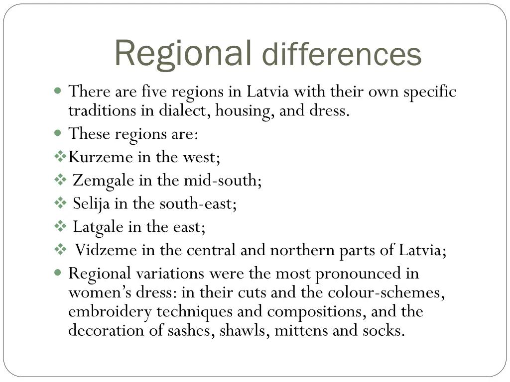 regional differences there are five regions