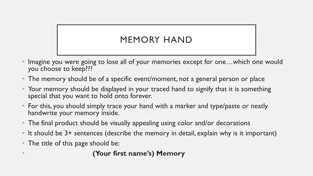 memory hand