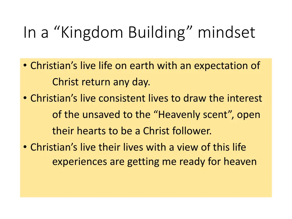 in a kingdom building mindset