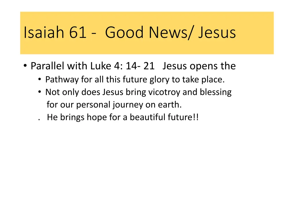 isaiah 61 good news jesus