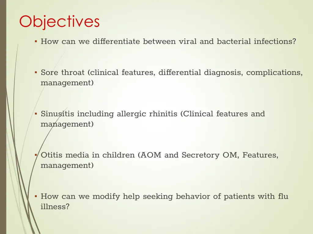 objectives