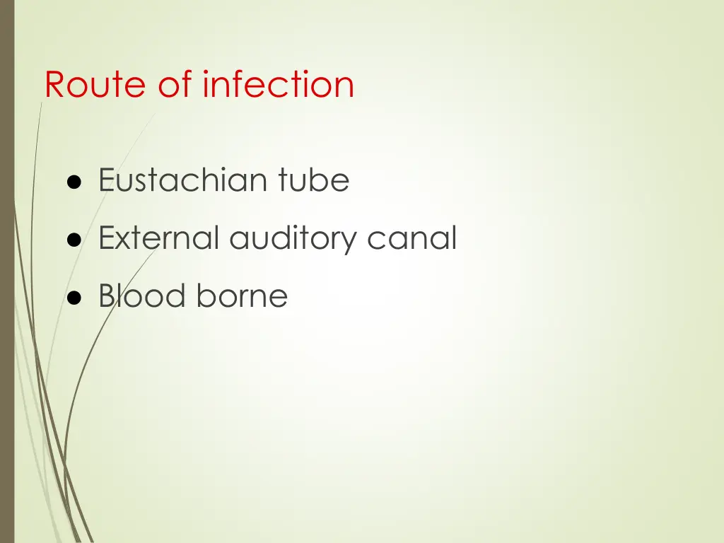 route of infection