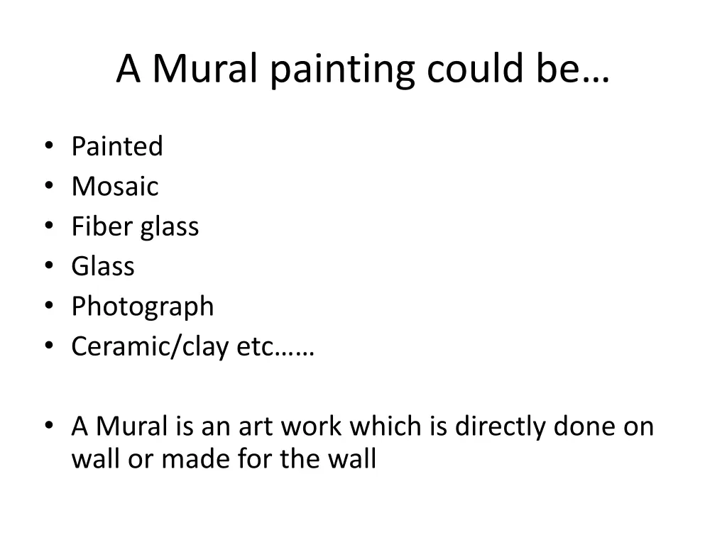 a mural painting could be