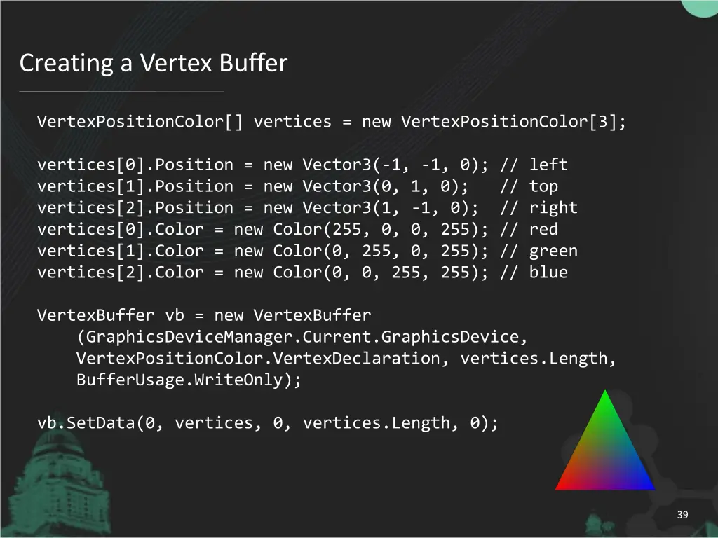 creating a vertex buffer