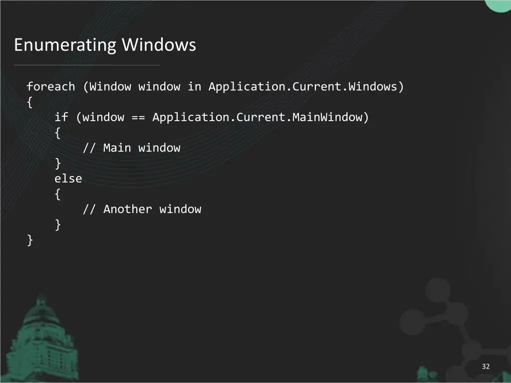 enumerating windows