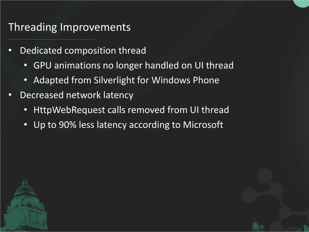 threading improvements