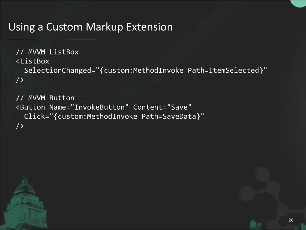 using a custom markup extension