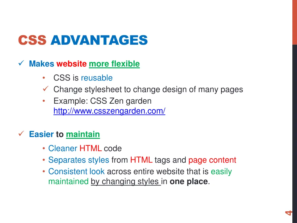 css advantages