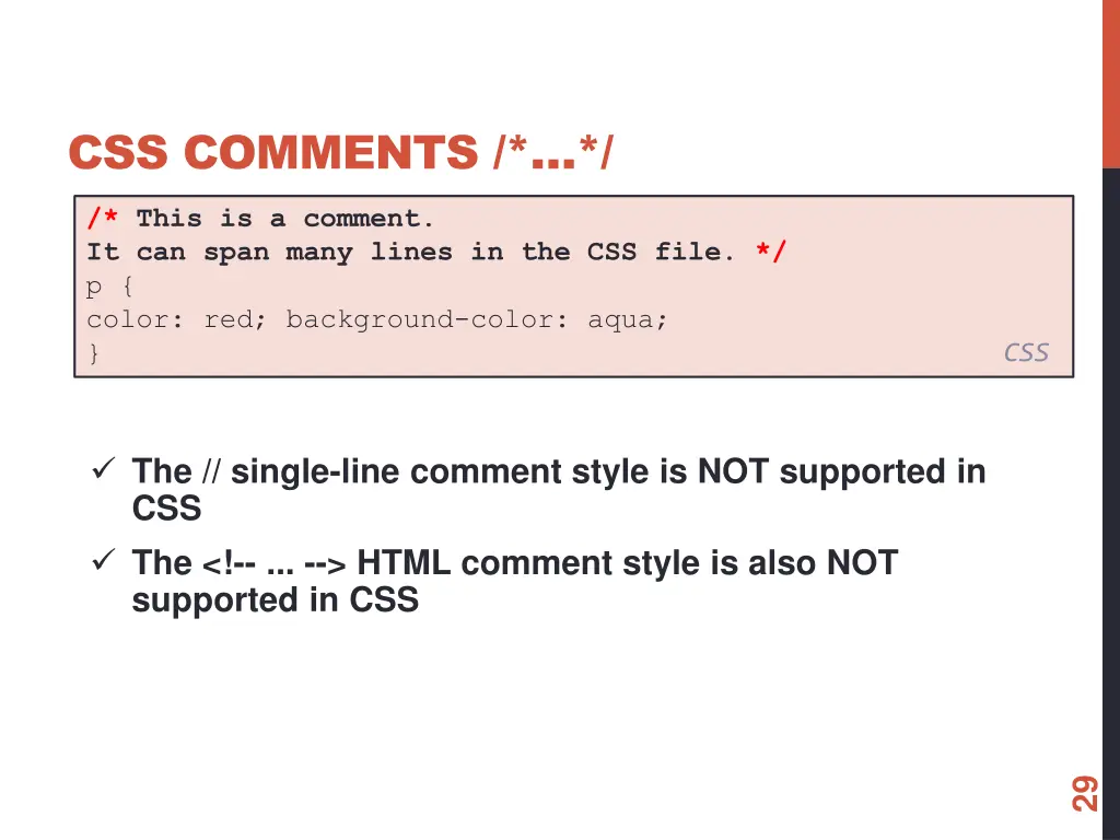 css comments