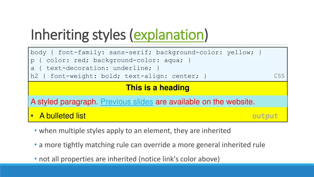 inheriting styles inheriting styles explanation