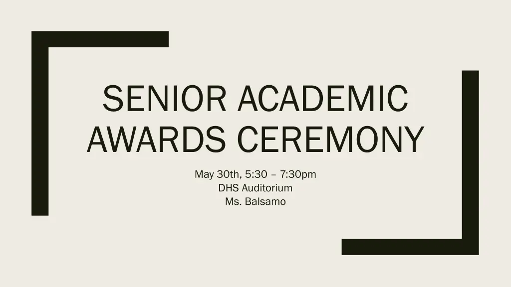 senior academic awards ceremony