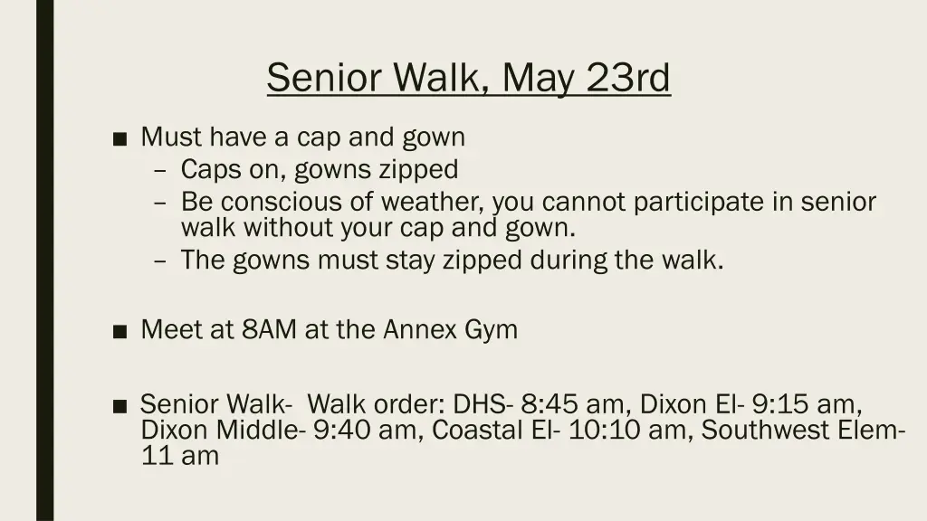 senior walk may 23rd