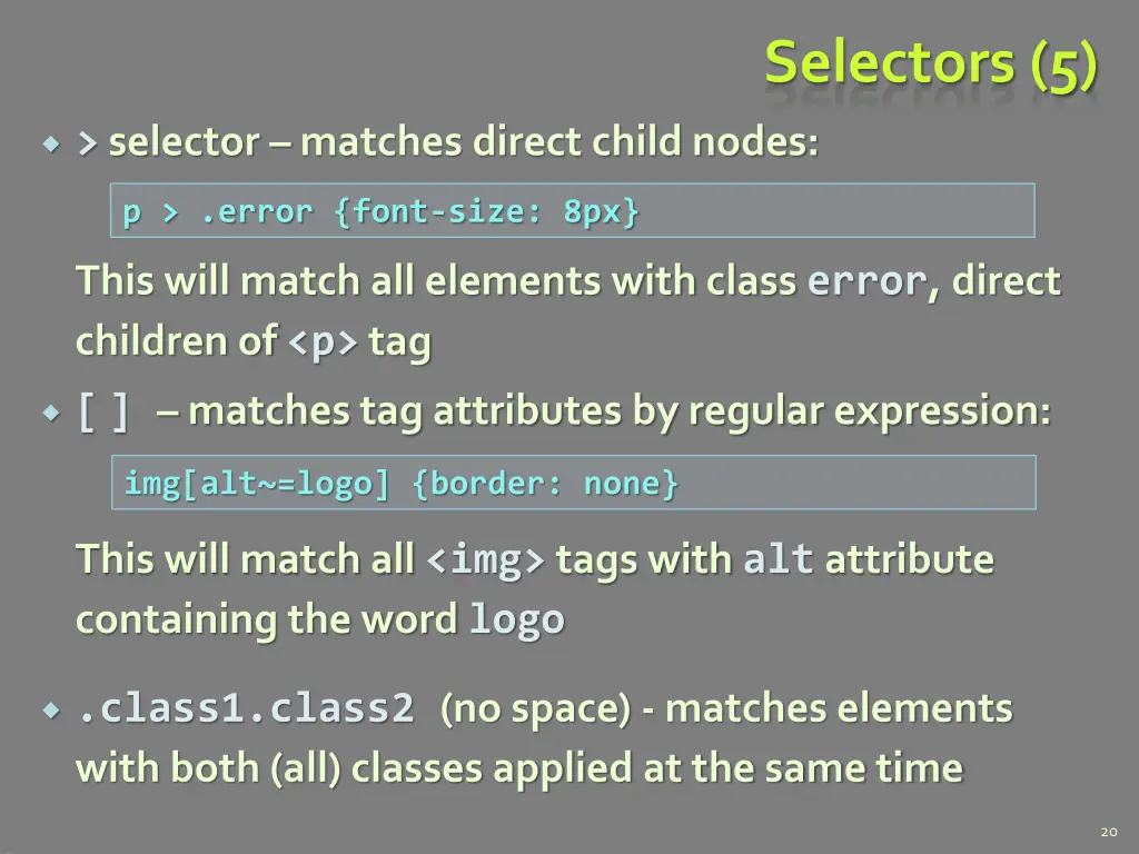 selectors 5