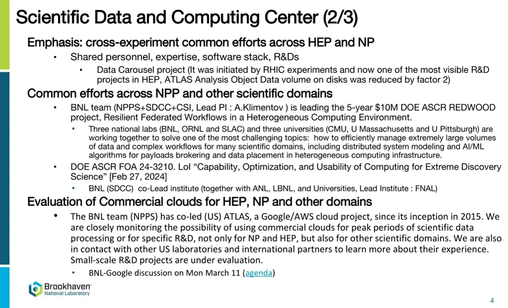 scientific data and computing center