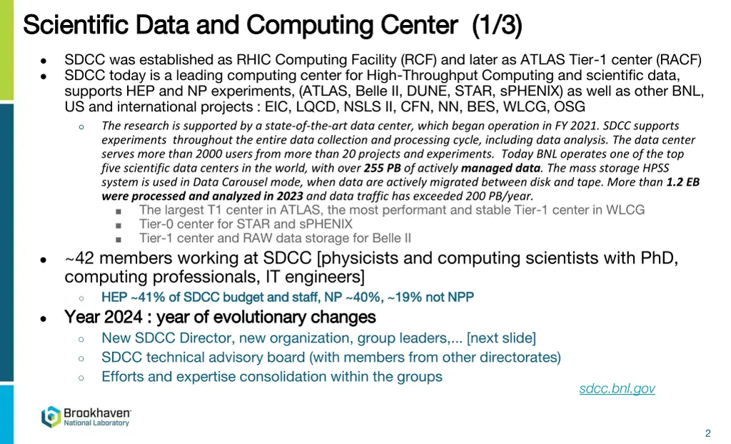 scientific data and computing center scientific