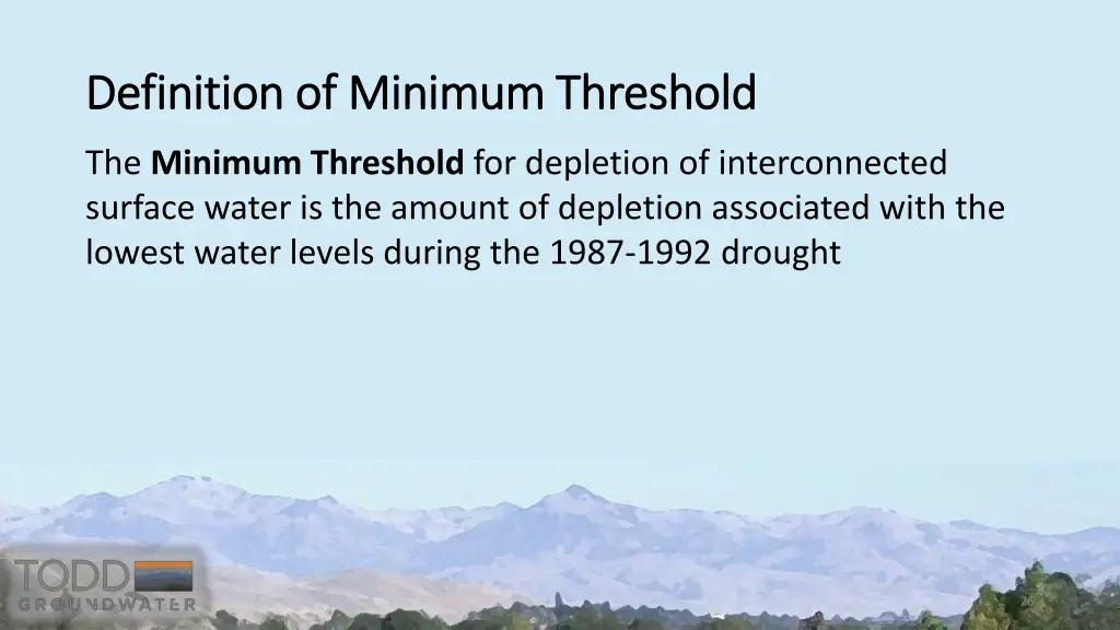 definition of minimum threshold definition