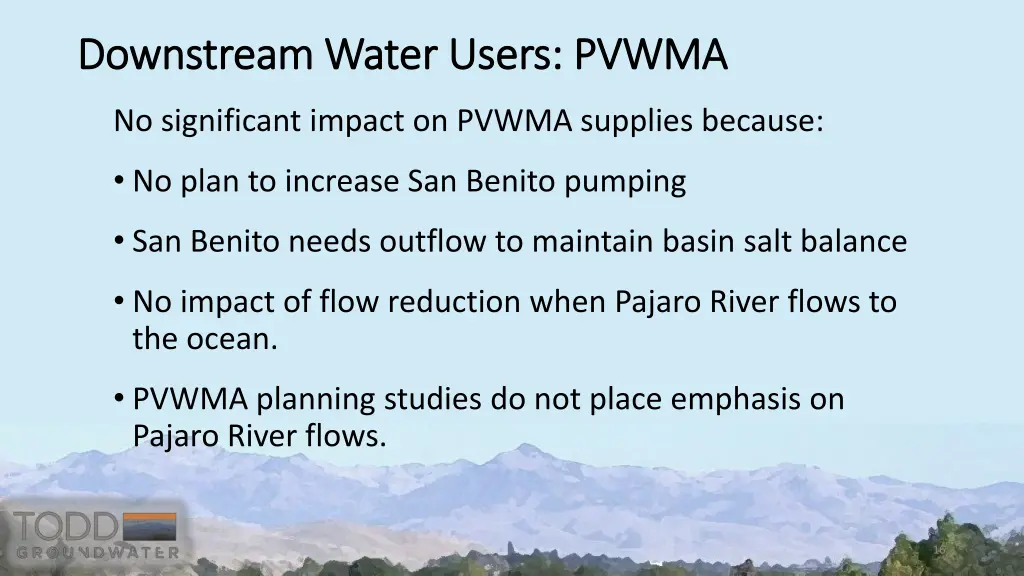 downstream water users pvwma downstream water