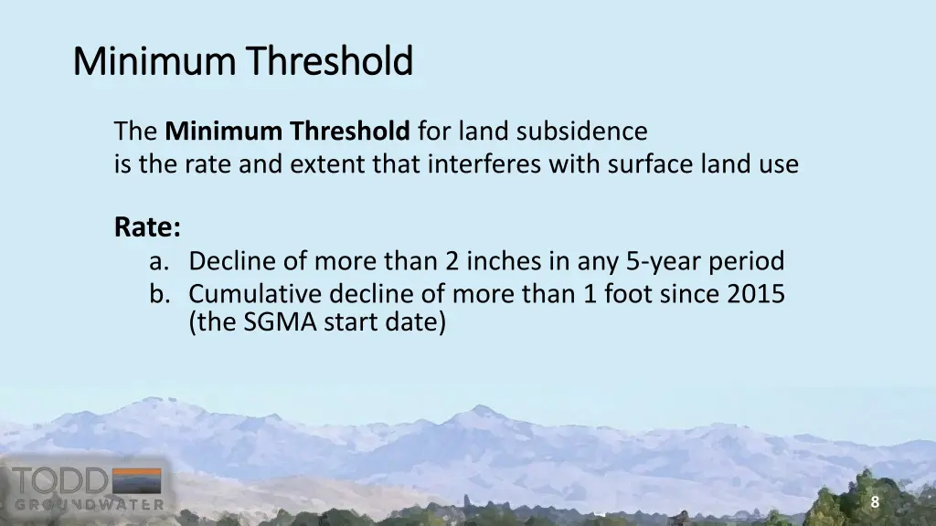 minimum threshold minimum threshold