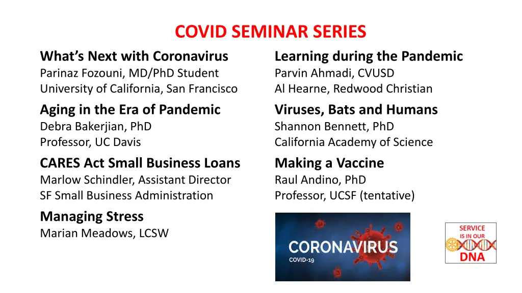 covid seminar series