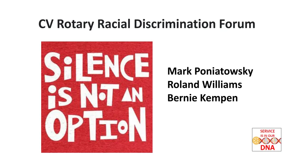 cv rotary racial discrimination forum