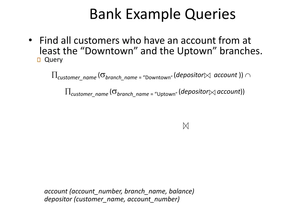 bank example queries 1