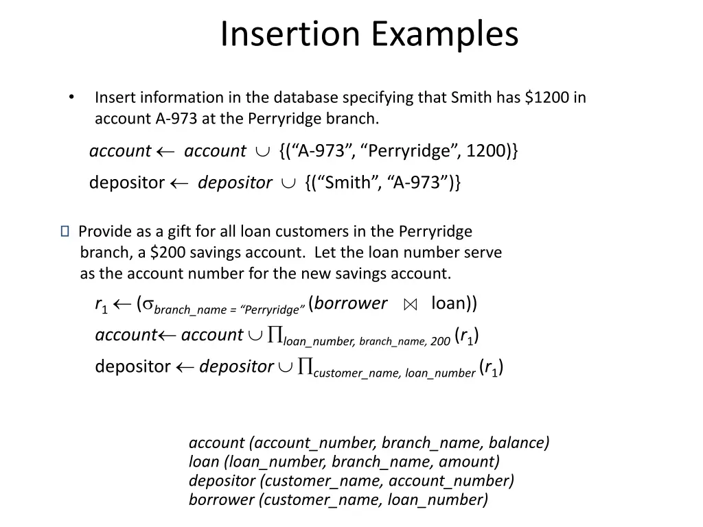 insertion examples