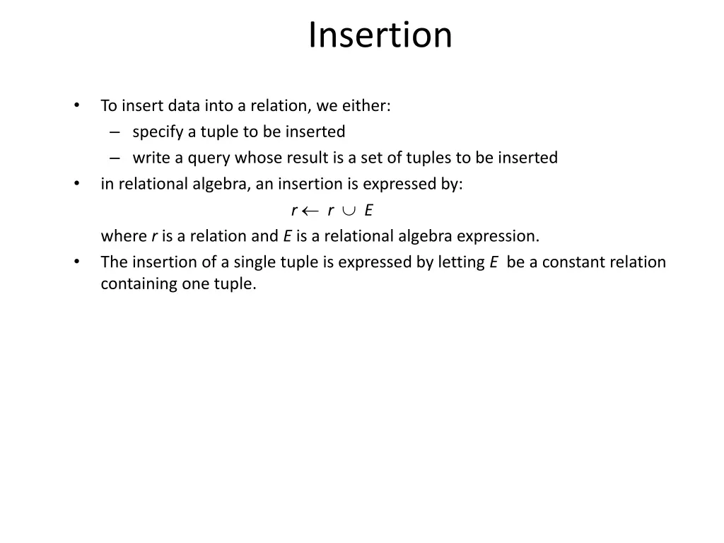 insertion