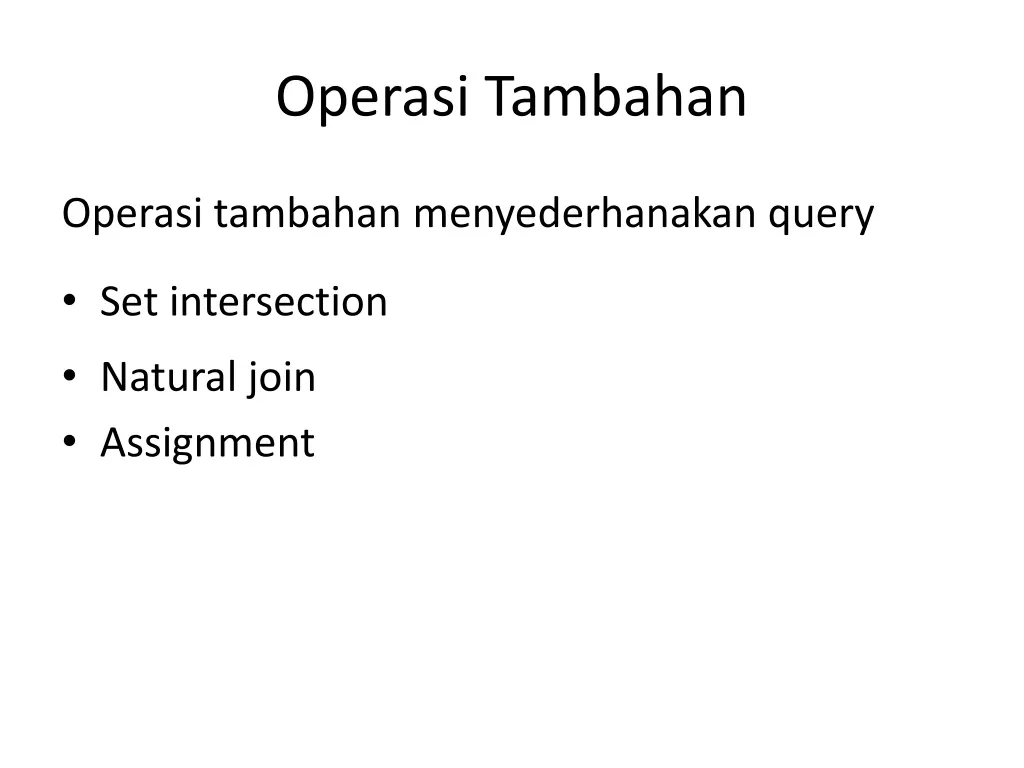 operasi tambahan