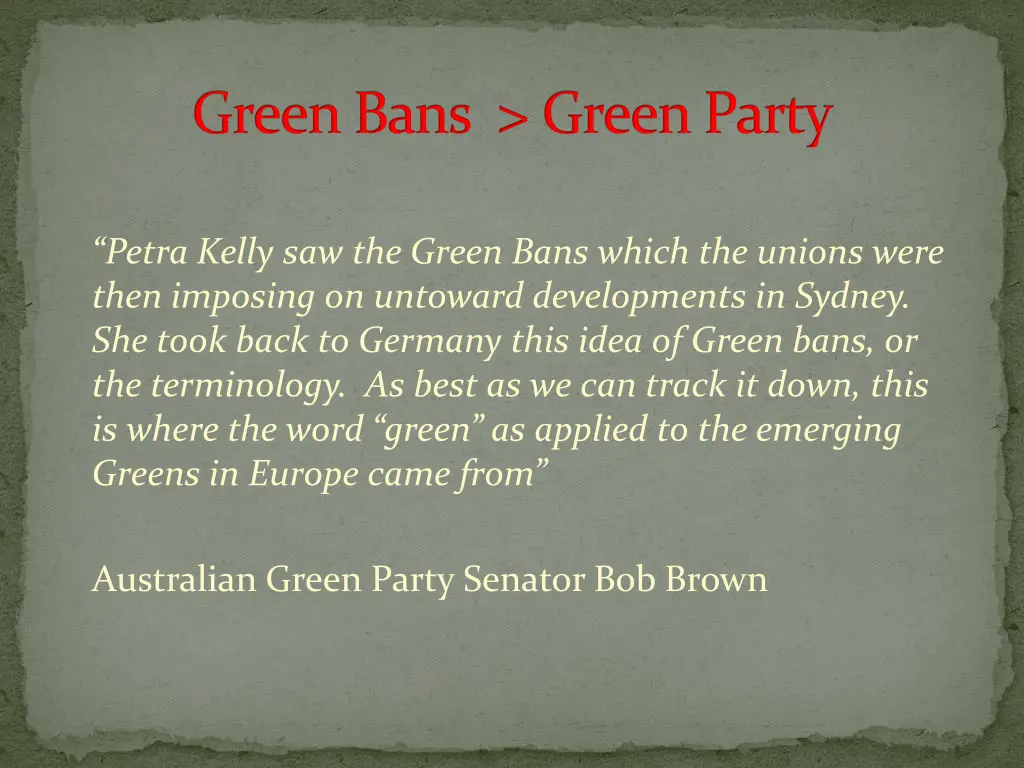 green bans green party