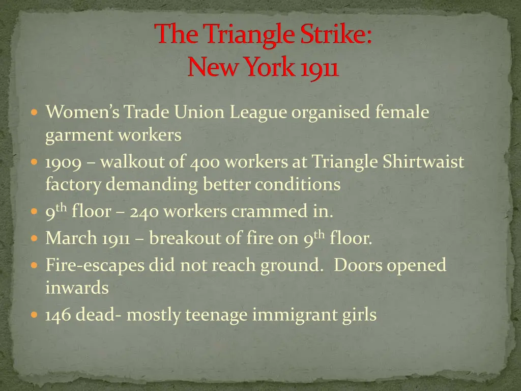 the triangle strike new york 1911