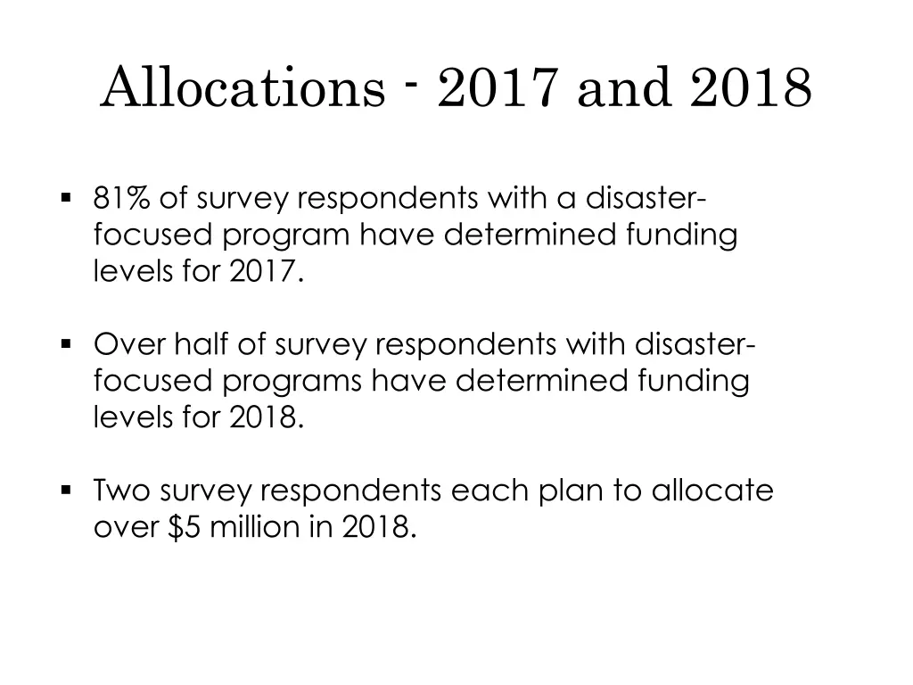 allocations 2017 and 2018