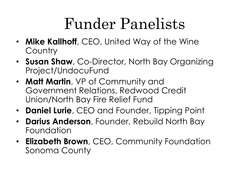 funder panelists mike kallhoff ceo united