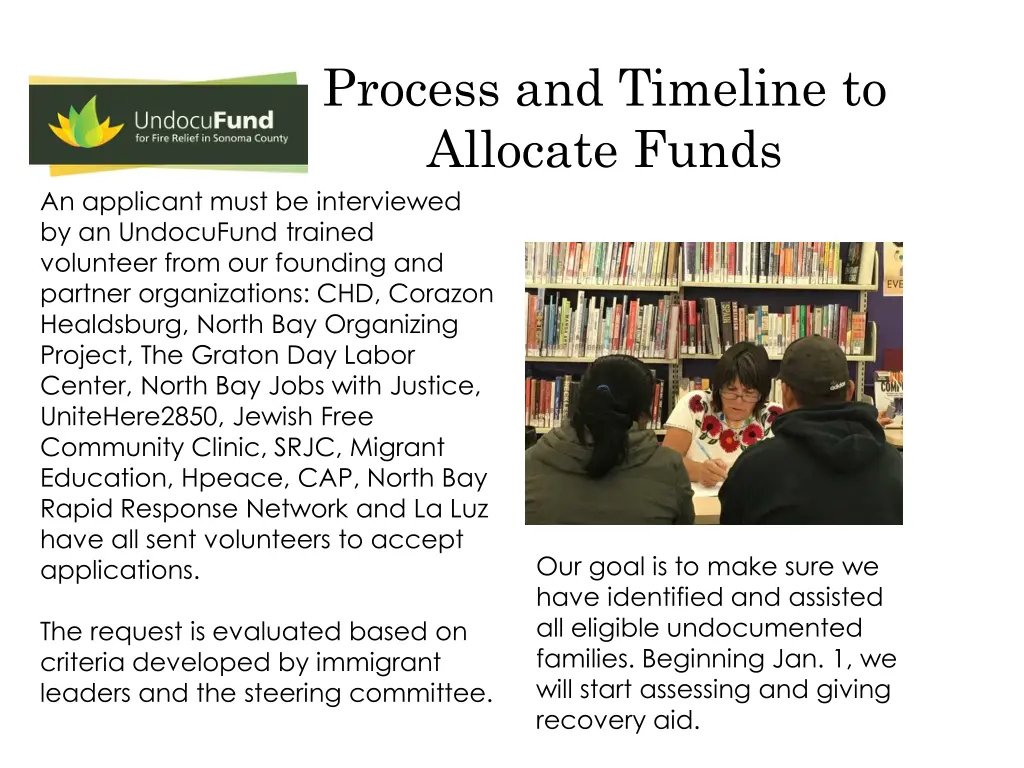 process and timeline to allocate funds 1