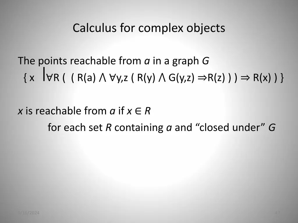 calculus for complex objects