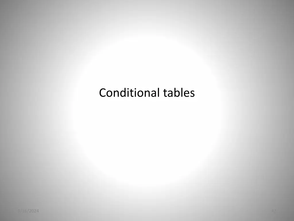 conditional tables