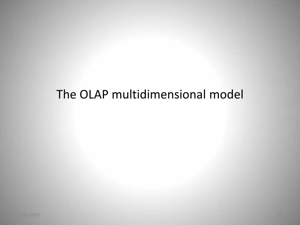 the olap multidimensional model