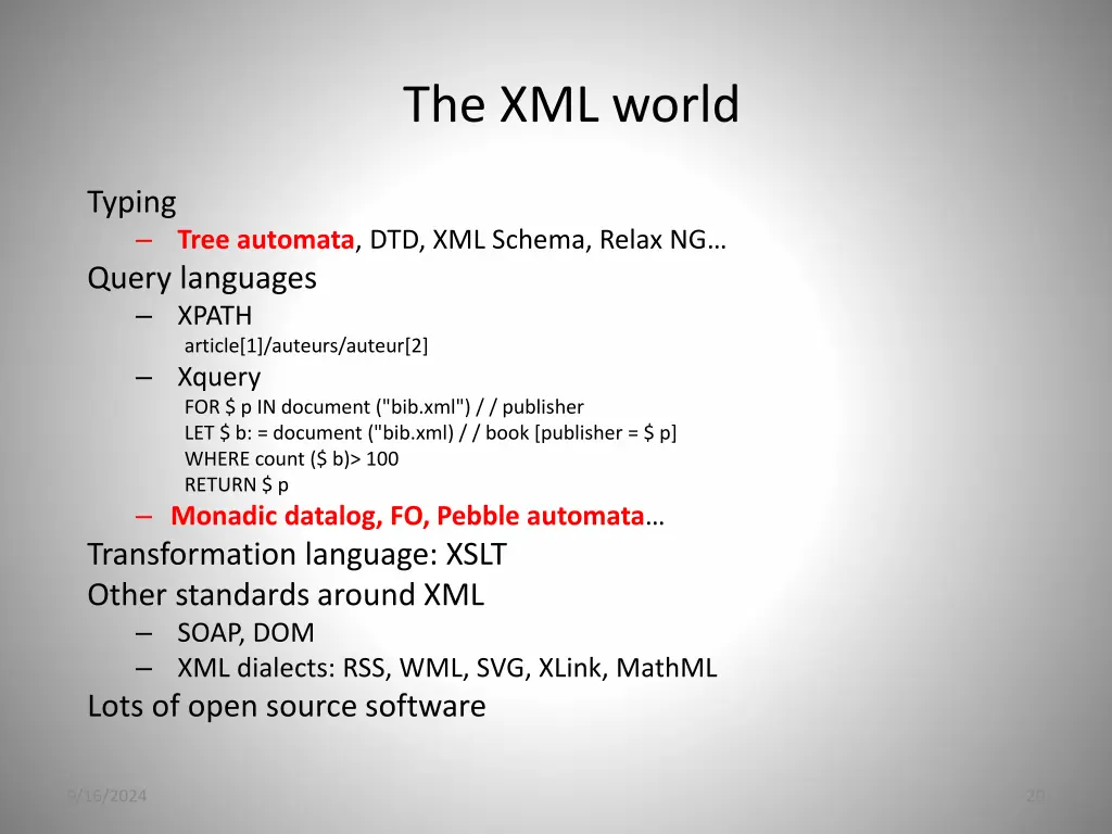 the xml world