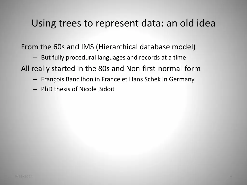 using trees to represent data an old idea