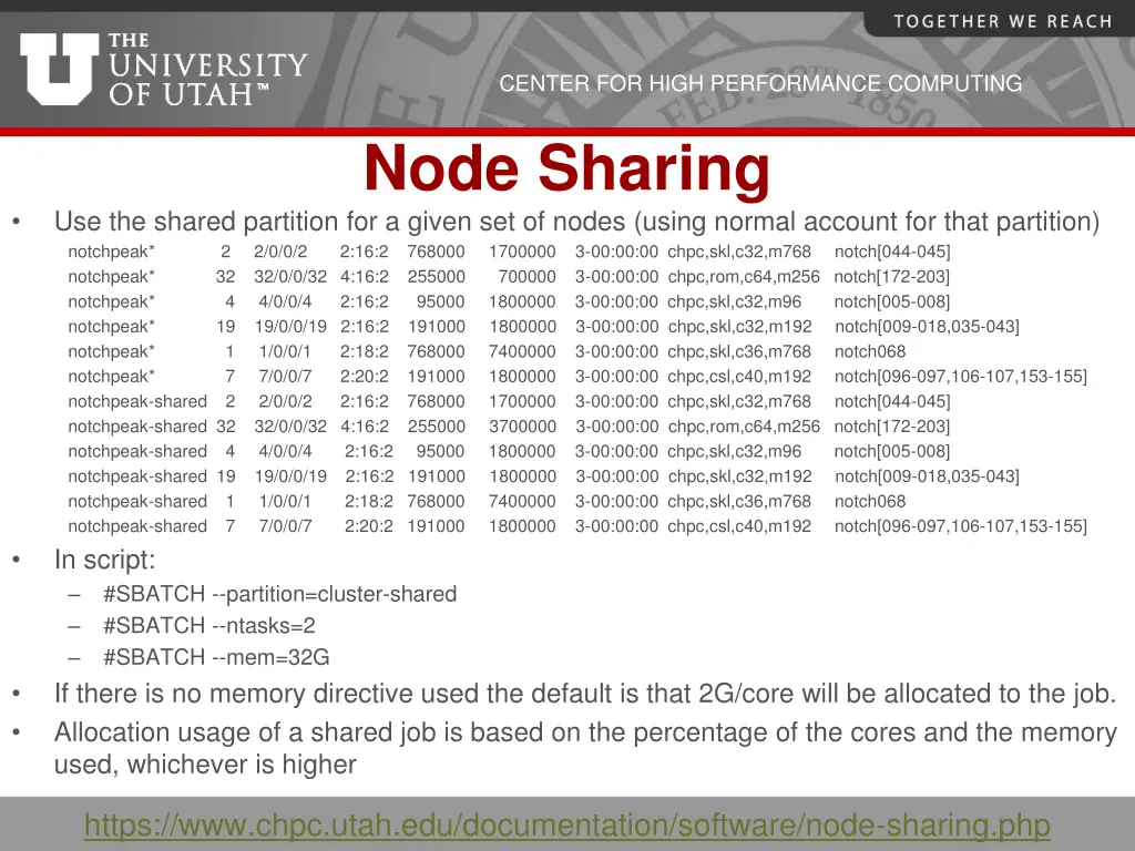 center for high performance computing 7