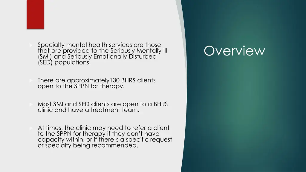 specialty mental health services are those that