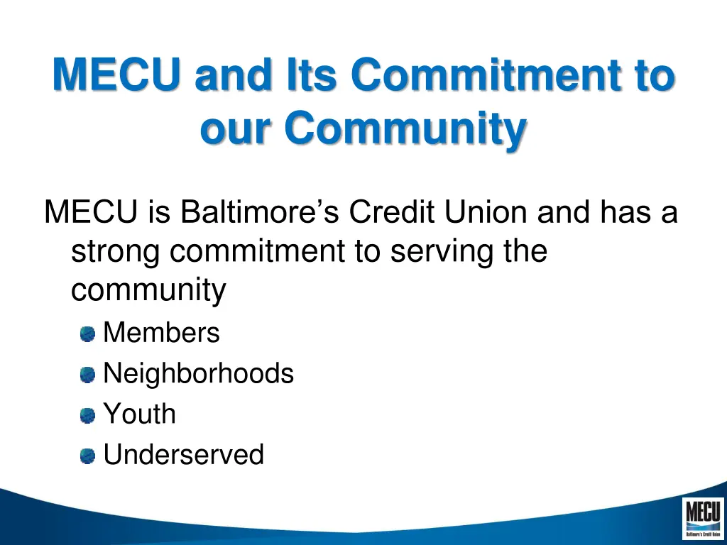 mecu and its commitment to our community