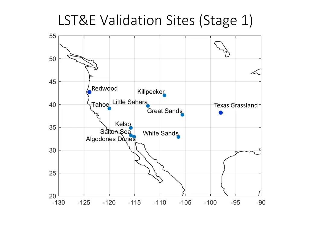 lst e validation sites stage 1