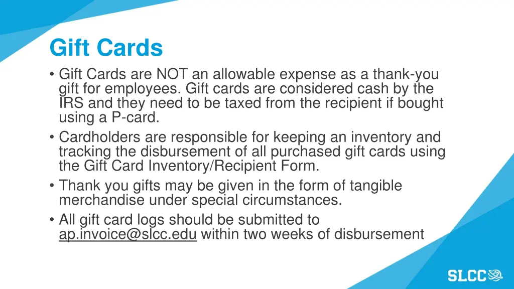 gift cards gift cards are not an allowable