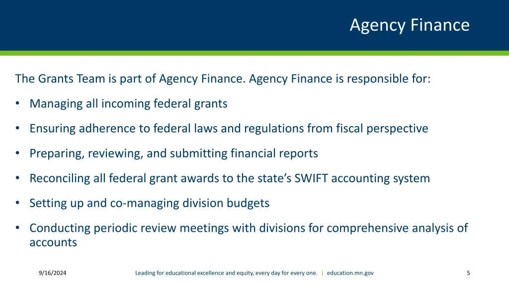 agency finance