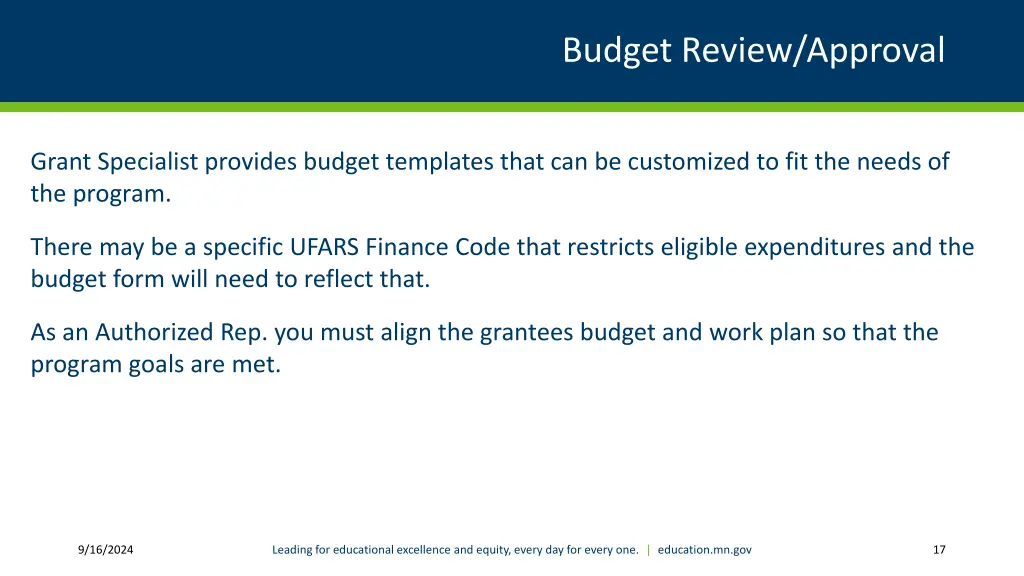 budget review approval